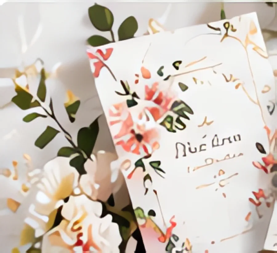 Thiệp cưới hoa hồng pastel