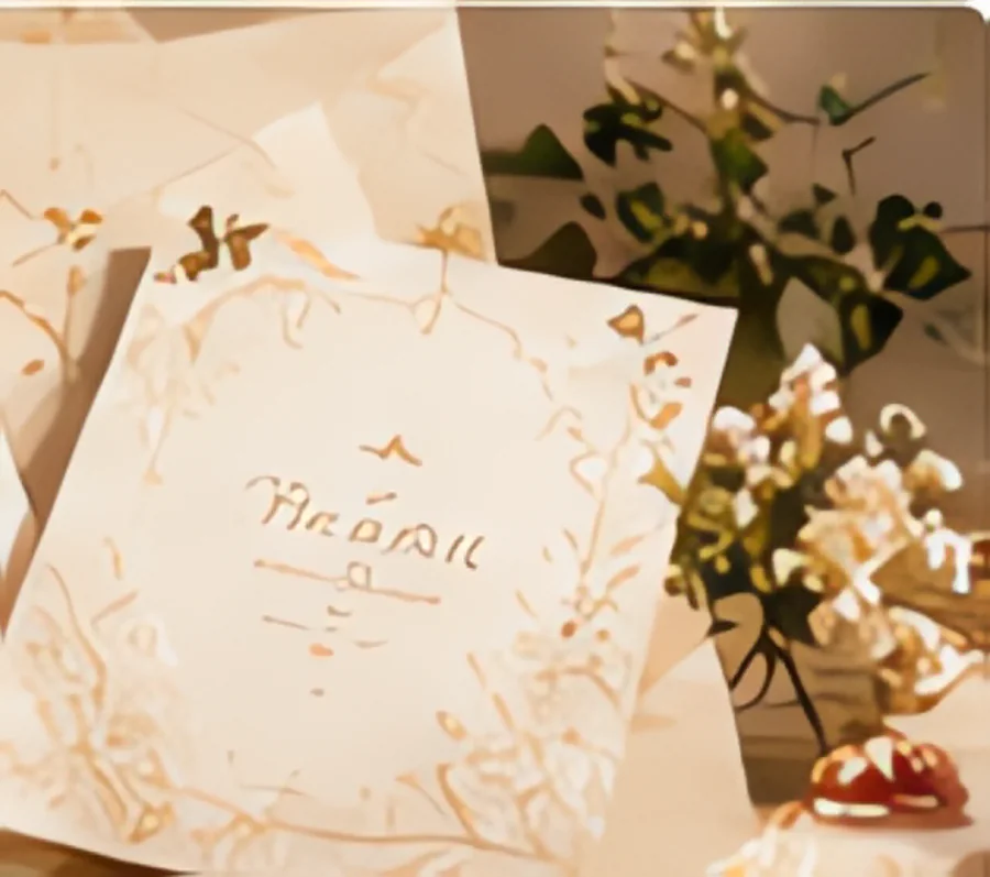 Thiệp cưới Công giáo thánh giá ép kim