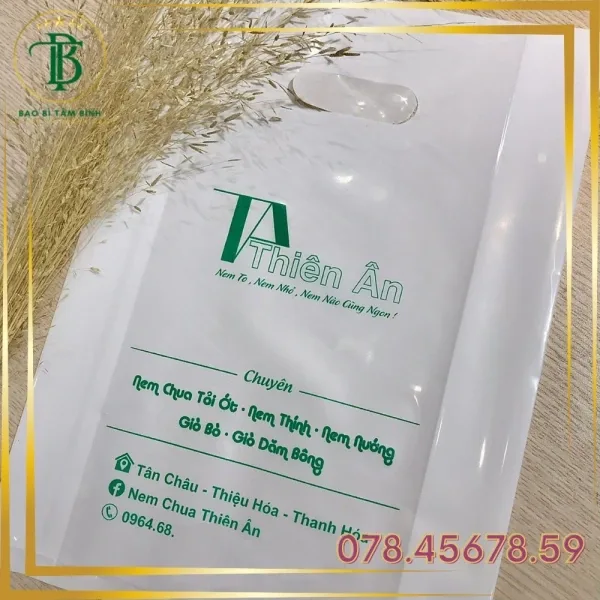 In Túi PE Hột Xoài – Màu Trắng Sữa – Bao Bì Tâm Bình