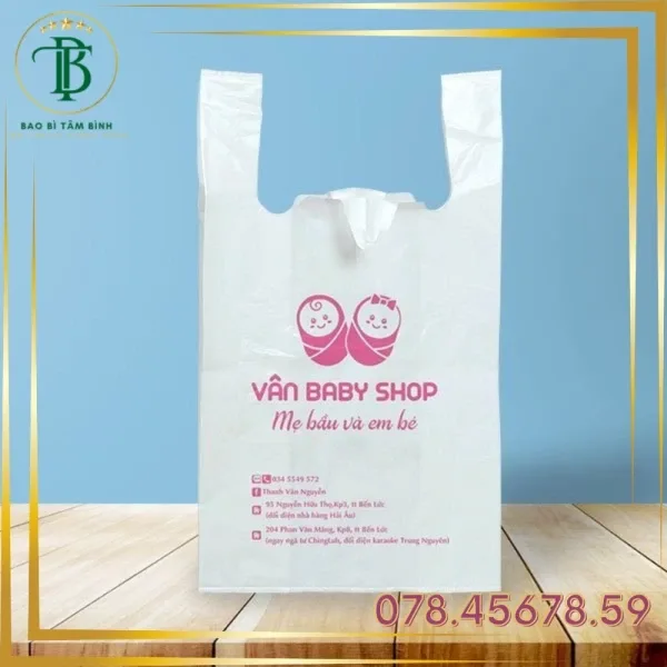 In Túi Siêu Thị màu Trắng Sữa – Dành cho Shop Kinh Doanh các mặt hàng – Bao Bì Tâm Bình
